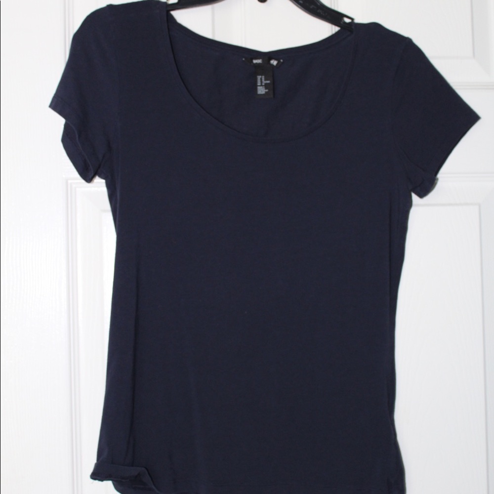 H&M Navy Shirt Sleeve Tee